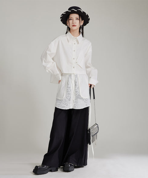 Splicing Lace Pants